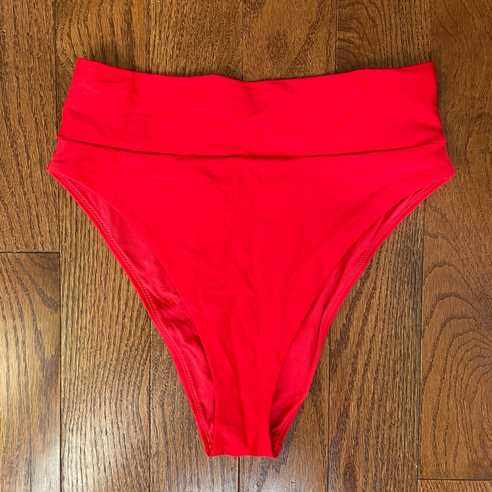 Aerie Red High Waisted Bikini Bottoms